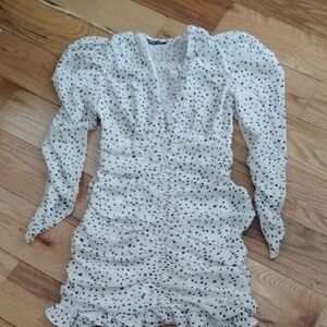 SHEIN White Dress with Black Dots